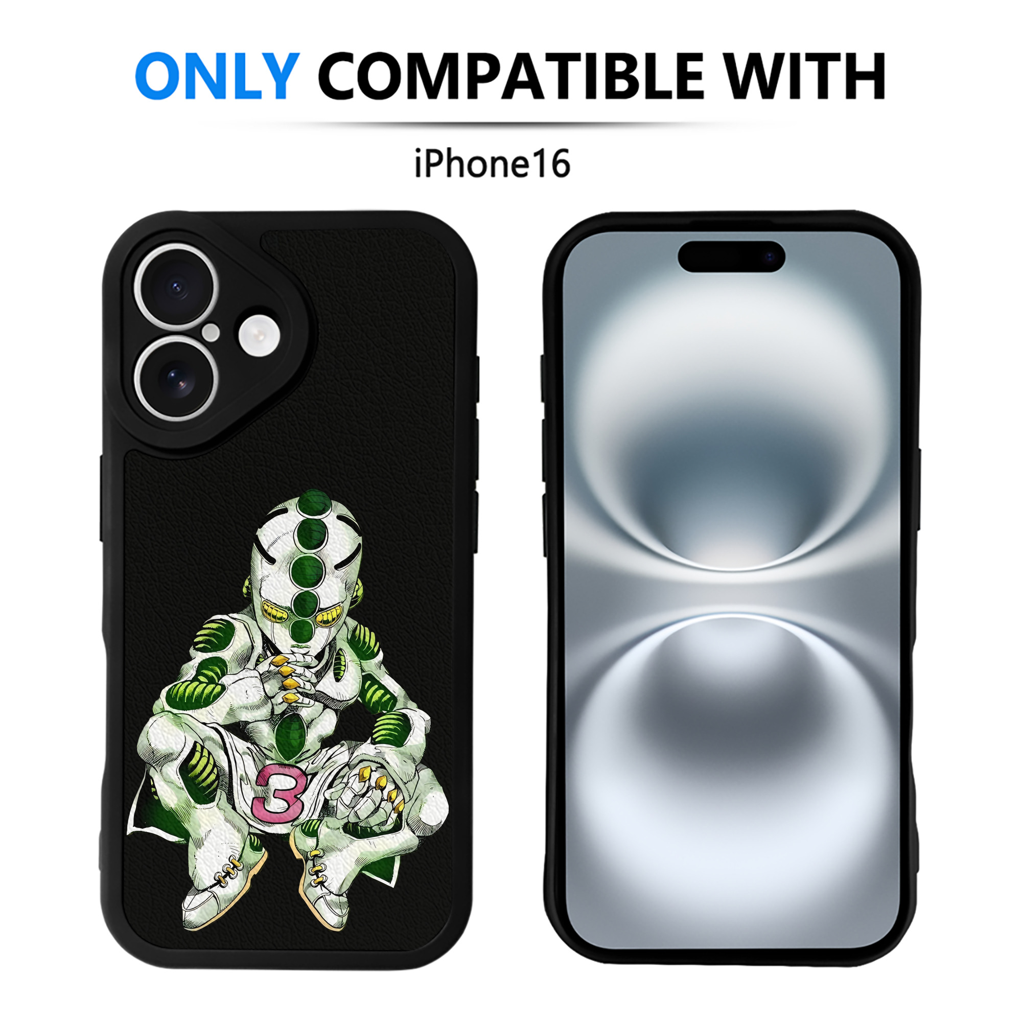 （画像用） ジョジョの奇妙な冒険 広瀨康一 JoJo's Bizarre Adventure Hirose Koichi 【iPhone 16シリーズ対応】シリコンスマホケース（レザー調） 材質：シリコン